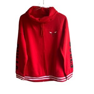 NBA Chicago Bulls Hoodie Size XL Ultra Game Red Spellout Sweatshirt Pullover Top